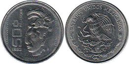 coin Mexico 50 centavos 1983