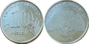 coin Argentina 10 pesos 2018