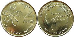 coin Argentina 2 pesos 2018