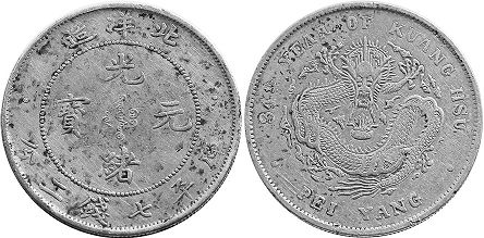coin chinese silver dollar 1908