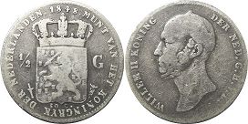 coin Netherlands 1/2 gulden 1848