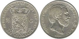 coin Netherlands 1/2 gulden 1868