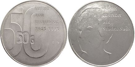 coin Netherlands 50 gulden 1995