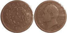 coin Sarawak 1/4 cent 1863