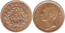 coin Sarawak 1/4 cent 1870