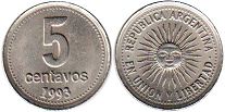 coin Argentina 5 centavos 1993