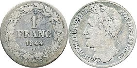 coin Belgium 1 franc 1844