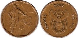 coin South Africa 20 cents 2002 Football