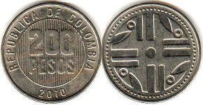 coin Colombia 200 pesos 2010