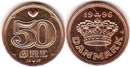 coin Denmark 50 ore 1996