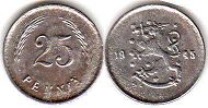 coin Finland 25 pennia 1945