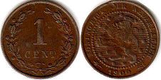 coin Netherlands 1 cent 1900