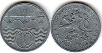 coin Bohemia & Moravia 10 halerov 1941 WW2