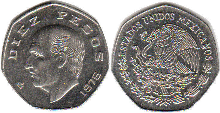 Mexican coin 10 pesos 1976