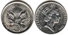 australian coin 5 cents 1996 Elizabeth II