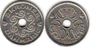 coin Denmark 2 krone 1999