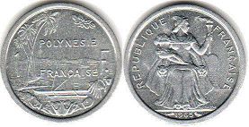 coin French Polynesia 1 franc 1965