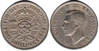 coin UK 2 shillings 1948