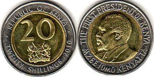 coin Kenya 20 shillings 2010
