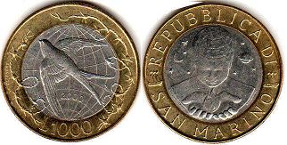 coin San Marino 1000 lire 2000