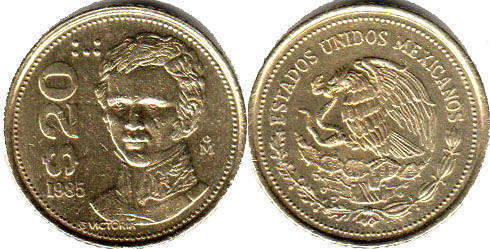 Mexican coin 20 pesos 1985