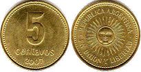 coin Argentina 5 centavos 2007