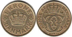coin Denmark 1 krone 1926