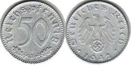 coin Nazi Germany 50 pfennig 1942 WW2