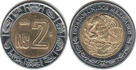 coin Mexico 2 pesos 1994