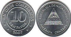 coin Nicaragua 10 centavos 2007