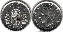 coin Spain 10 pesetas 1992