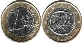 coin Greece 1 euro 2007