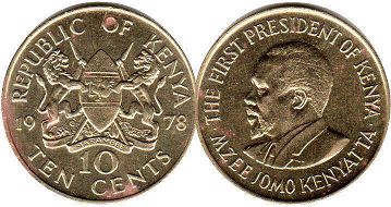 coin Kenya 10 cents 1978