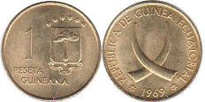 coin Equatorial Guinea 1 peseta 1969