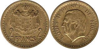 coin Monaco 2 francs no date (1945)