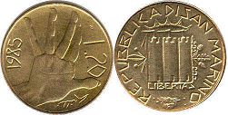 coin San Marino 20 lire 1985