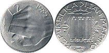coin San Marino 2 lire 1985