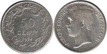 coin Belgium 50 centimes 1912
