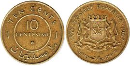 coin Somalia 10 centesimi 1967