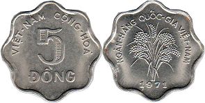 coin South Viet Nam 5 dong 1971