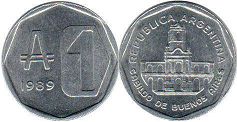 coin Argentina 1 austral 1989