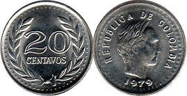 coin Colombia 20 centavos 1979