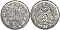 coin Mexico 20 centavos 1920