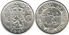 coin Netherlands East-Indies 1/4 gulden 1941