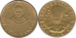 coin San Marino 20 lire 1996