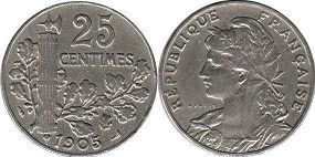 coin France 25 centimes 1905