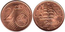 coin Greece 2 euro cent 2002