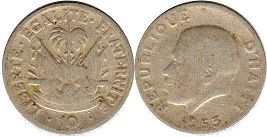 coin Haiti 10 centimes 1953