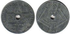 coin Belgium 5 centimes 1941