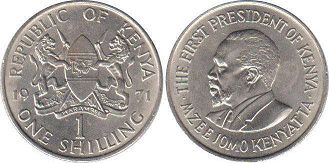 coin Kenya 1 shilling 1971